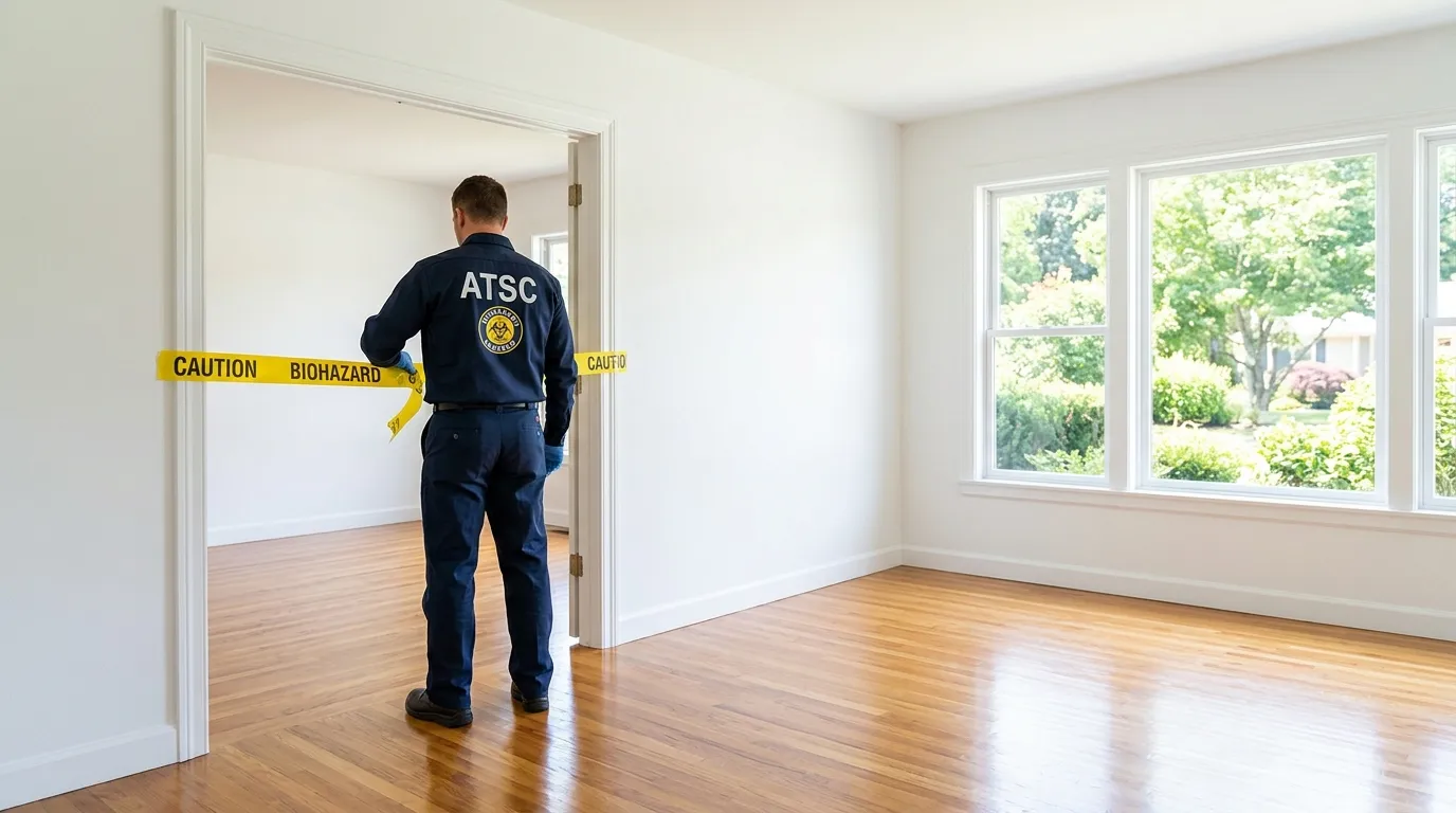 Certified biohazard cleanup crew performing Decomposition Cleanup in Dolton